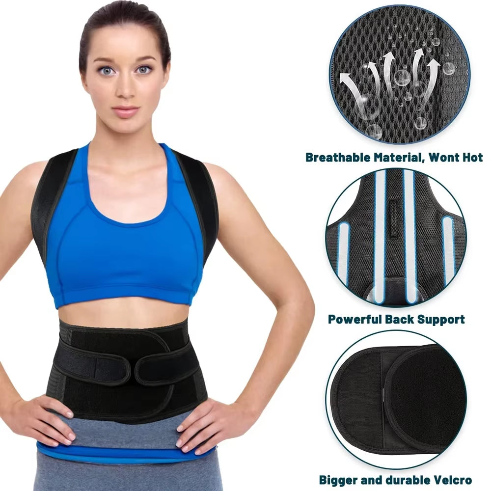 Posture Corrector for Women and Men, Back Brace Adjustable & Comfy, Support Straightener for Back, Neck, Clavicle and Shoulder
