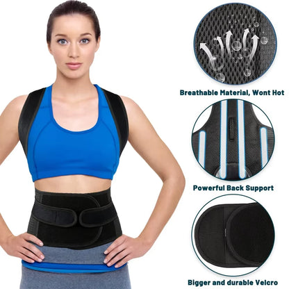 Posture Corrector for Women and Men, Back Brace Adjustable & Comfy, Support Straightener for Back, Neck, Clavicle and Shoulder