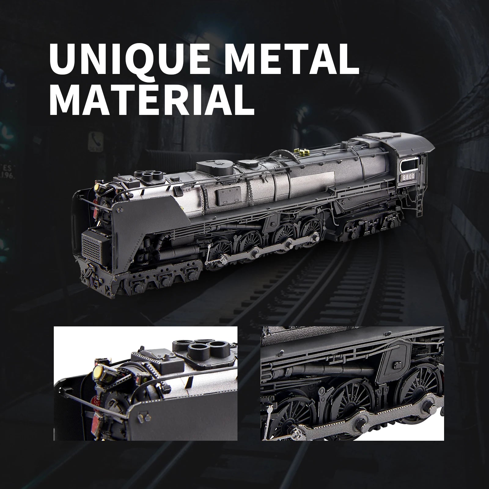 3D Metal Puzzles Class S-2 Locomotive DIY Kit Jigsaw Assembly Model Kits for Home Collection