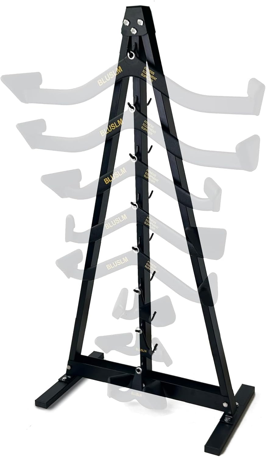 Lat Pull down Bar Gym Accessory Rack, Lat Pulldown Attachments Cable Attachment Storage Rack for Mag Grip - Home Gym Fitness Heavy Duty A-Frame Stand