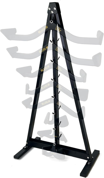 Lat Pull down Bar Gym Accessory Rack, Lat Pulldown Attachments Cable Attachment Storage Rack for Mag Grip - Home Gym Fitness Heavy Duty A-Frame Stand