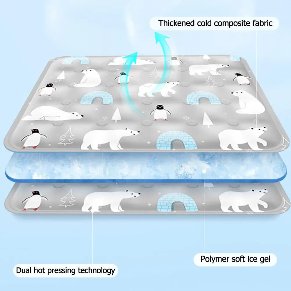 Summer Pet Ice Mats Waterable Pet Cooling Pad for Small Big Dogs Pet Accessories Tear Resistant Pet Cooling Tool