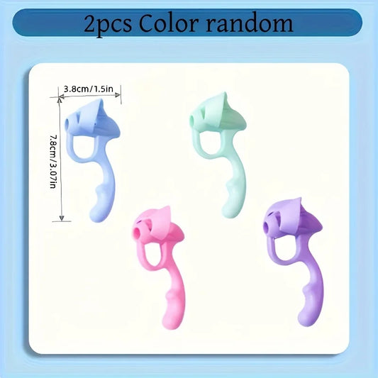 Silicone Pen Grip Correctors -Handwriting Practice Aid with Soft Rubber Pencil Holders,For Improved Posture & Error Correction