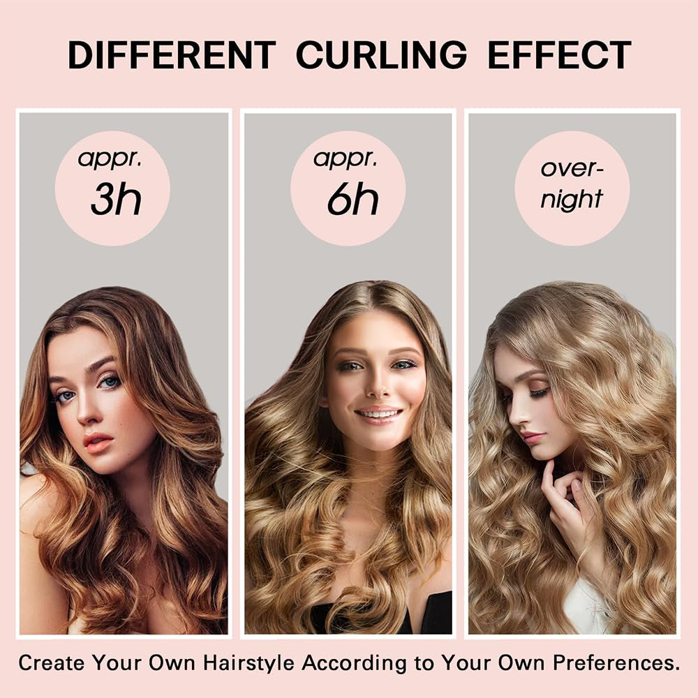 3Sets/6Pcs  New Satin Heatless Hair Curler,Hair Rollers for Heatless Curls with Hair Caps,Soft Heatless Curling Rod Headband for All Hair T,No Heat Curling to Sleep in Overnight (4-Olive Green)