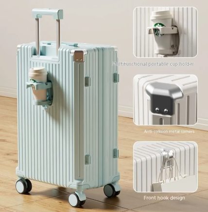 Leather Trolley Luggage Case