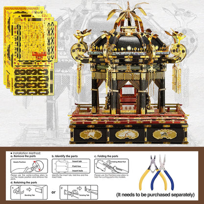 3D Metal Puzzle Japan Takamikura Throne Jigsaw DIY Kits for Home Decoration Assembly Model Kits