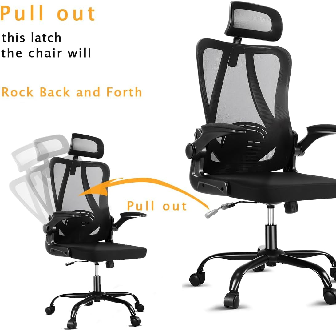 Office Chair, Gaming Chair Desk Chair Comfy Computer Chair Ergonomic Office Chair Mesh Office Chair with Rolling for Gaming Home and Office (3.2 Adjustable)