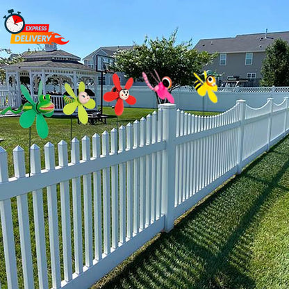Garden Decor Pinwheels, 5-Pack Colorful 3D Lovely Whirligigs Wind Spinners