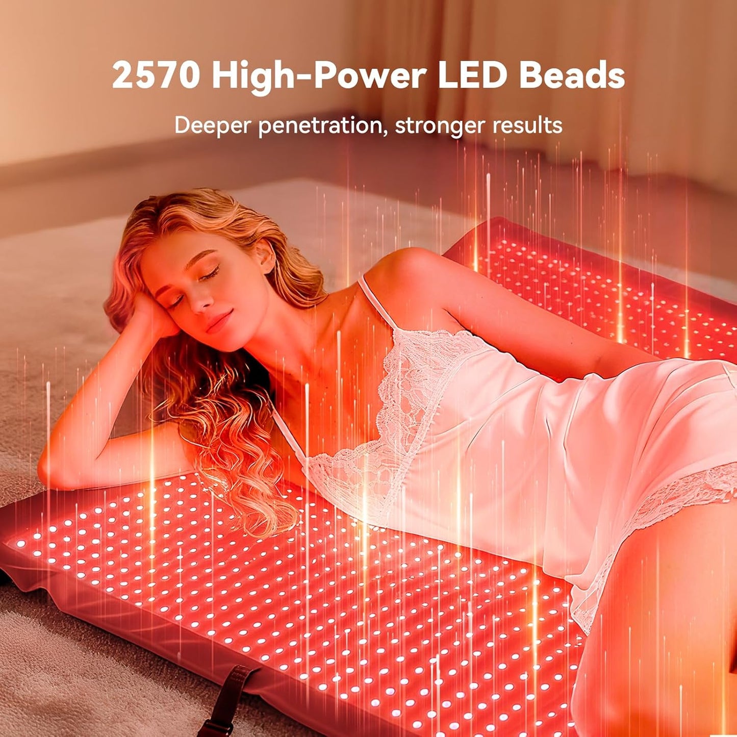 Extra Large Red Light Therapy Mat, High-Density Leds Full Body Red Light Therapy, 660Nm & 850Nm Dual Wavelengths, Foldable Red Light Therapy Blanket with Timer,74.6" X 33.3"