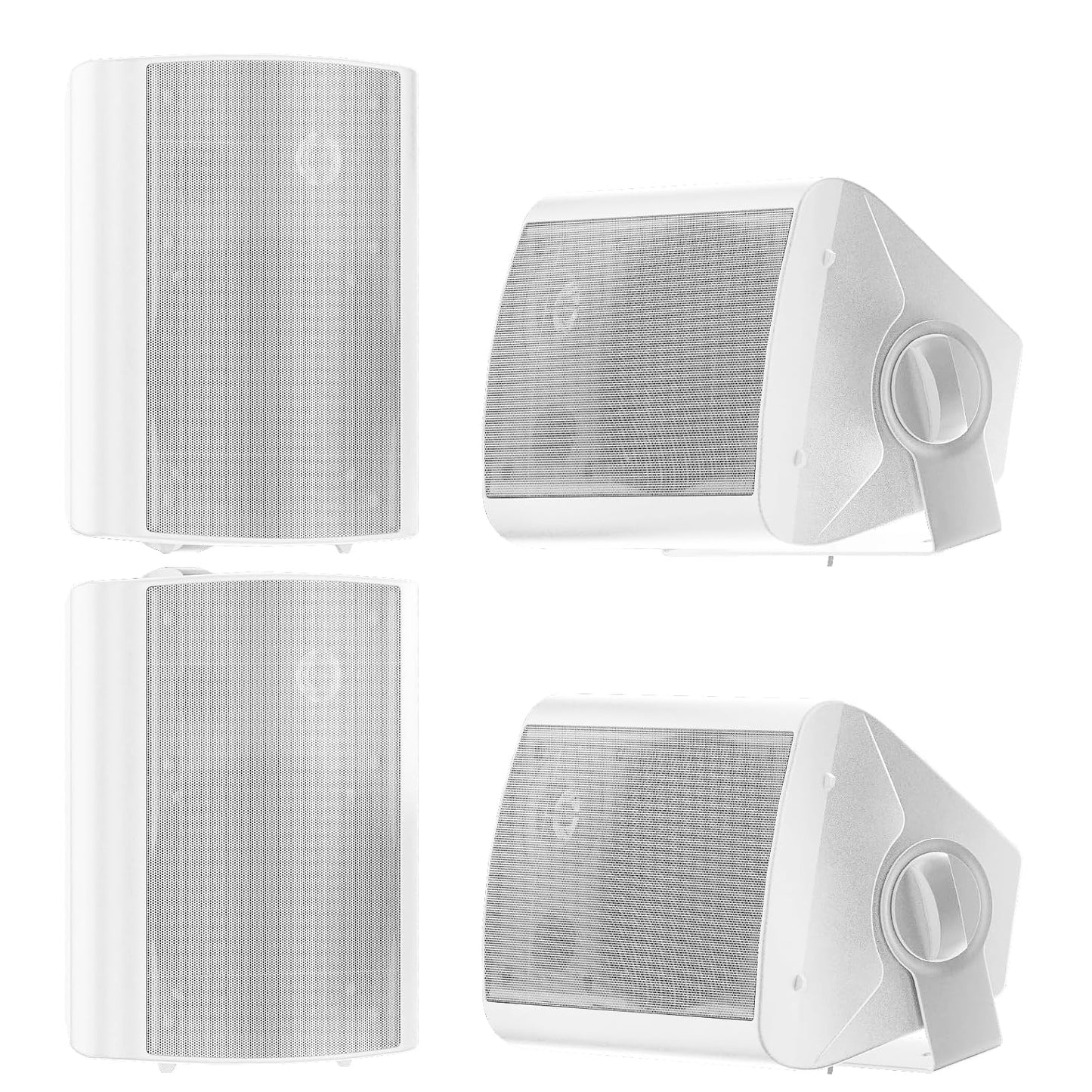 STUDIOFINIX 5.25 Inch 600W Outdoor Speakers Waterproof Wired Passive Wall Mount Speakers for Patio Garage Home2 Pairs (White)