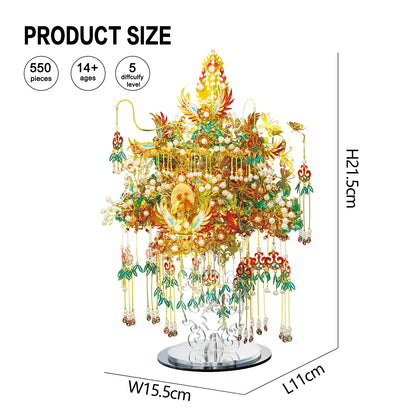 3D Metal Puzzle Garuda Crown Assembly Model Kits Chinese Style Jigsaw DIY Toys for Teen