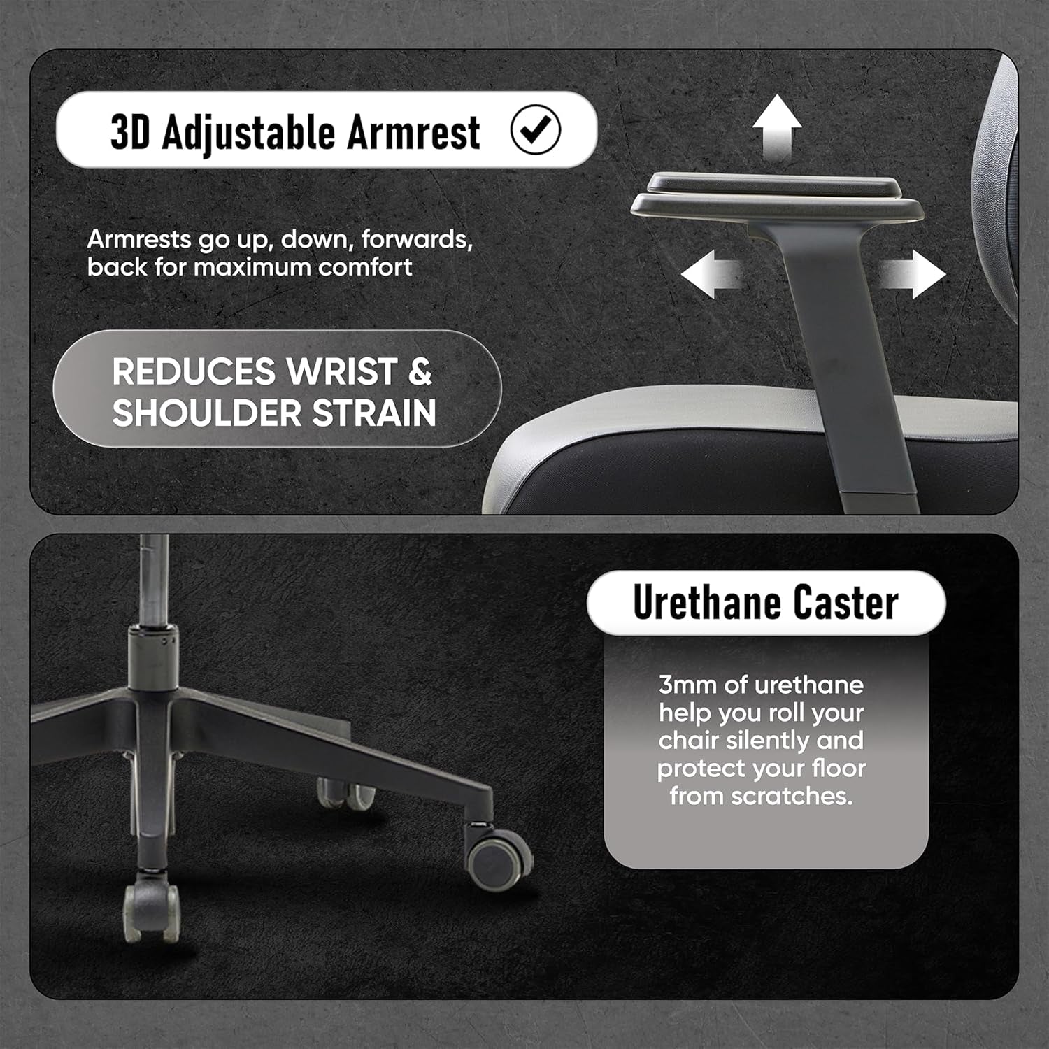 [Premium Dual-Backrests] Ergonomic Office Chair L Reduces Pressure by 50% - Leather Chair, Office Chair for Lumbar Support L Home Desk Chairs L Office Chair Back Support Made in Korea (Black Leather)
