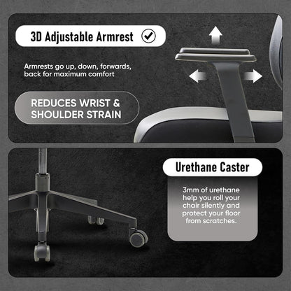 [Premium Dual-Backrests] Ergonomic Office Chair L Reduces Pressure by 50% - Leather Chair, Office Chair for Lumbar Support L Home Desk Chairs L Office Chair Back Support Made in Korea (Black Leather)