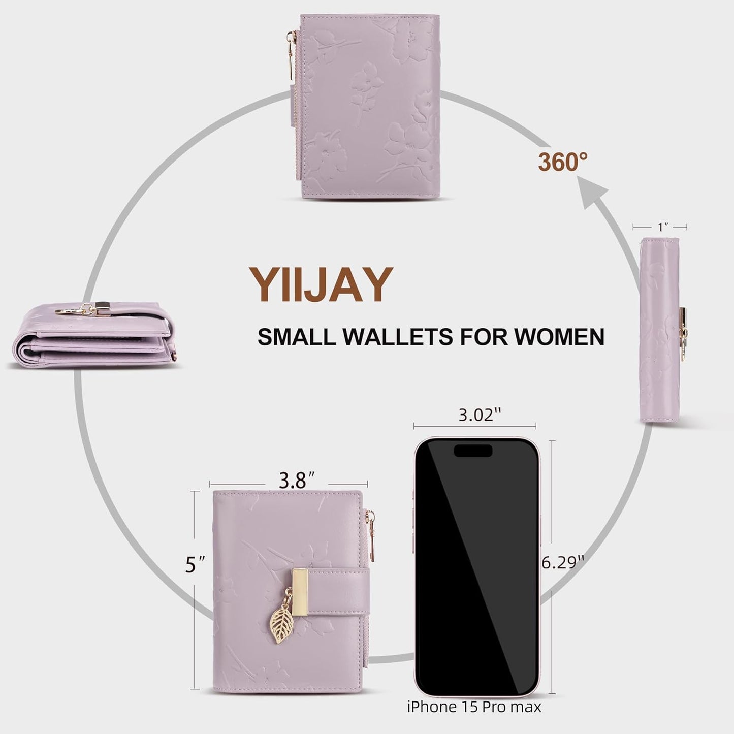 Small Wallet Women RFID Blocking Leather Bifold Wallet Credit Card Holder for Women Ladies Compact Wallet Mini Purse with Zipper Pocket