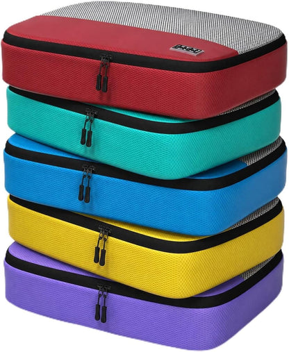 Medium Packing Cubes for Travel - 5Pc Packing Cubes for Suitcases - Lightweight Luggage Organizer Bags (Non-Compression)