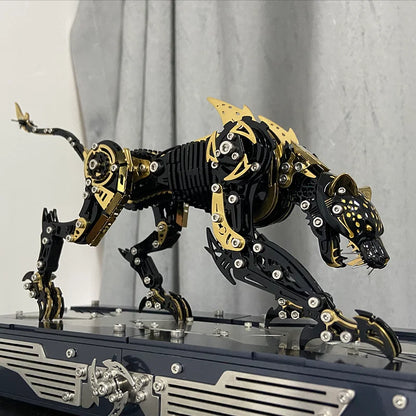 Punk DIY Mechanical Metal Assembly 3D Animal Cheetah Leopard Stainless Steel Puzzle Model Kit for Adults and Boy Toy Gifts