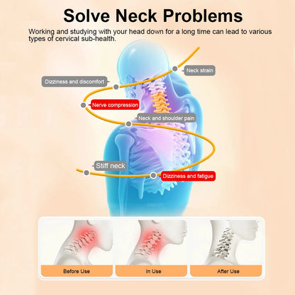 Neck Stretcher Portable Adjustable Cervical Neck Traction Device for Neck Pain Relief Spine Alignment Posture Correction