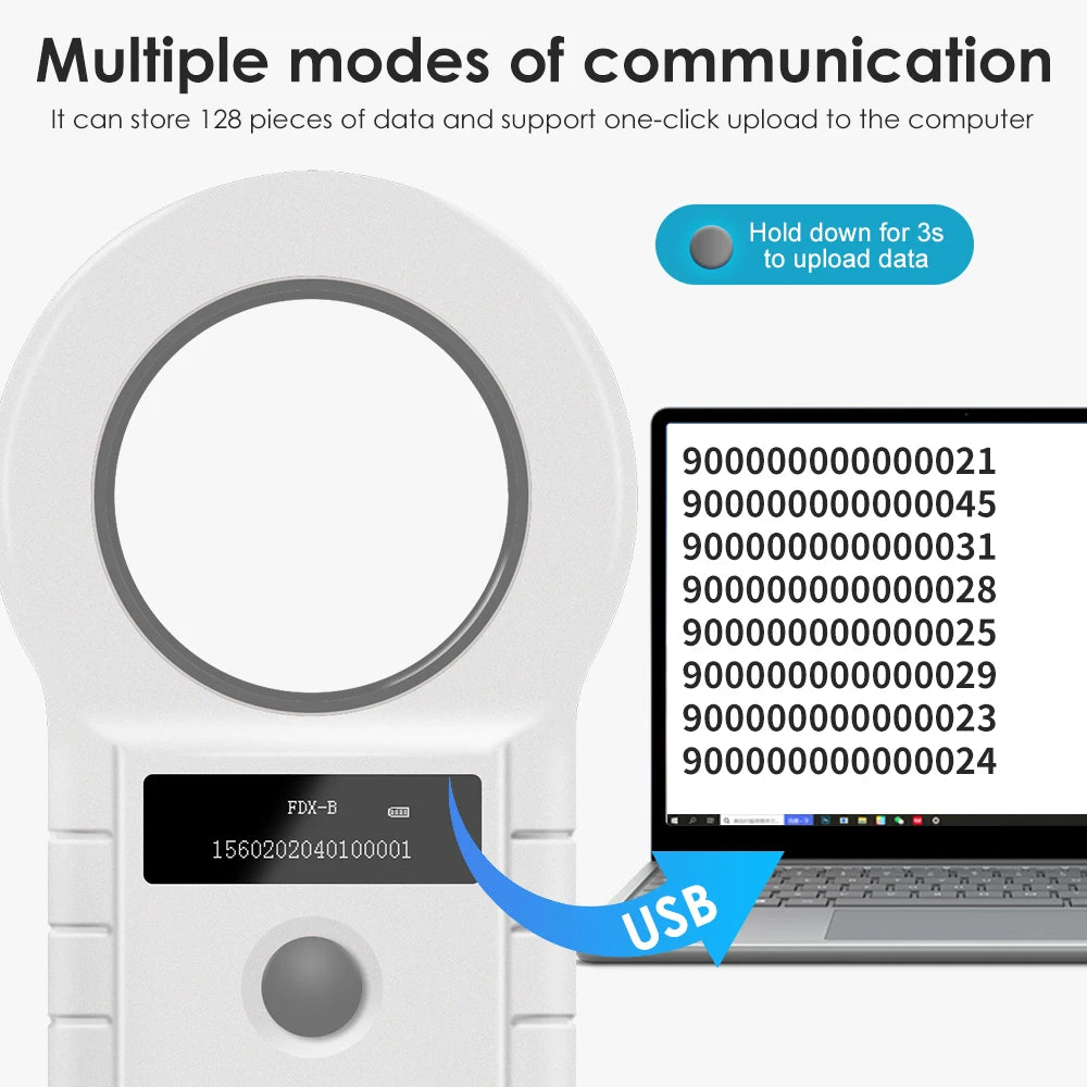 Boland W90D Pet Chip Reader Microchip Scanner Pet Chip Scanner Pet Animal Chips Scanner Pet Microchip Reader for Fish Tutle