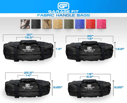 Sandbags for Fitness W/Fabric Handles-Cordura Fabric-Adjustable Weighted Sand Bags for Workout-Home Gym