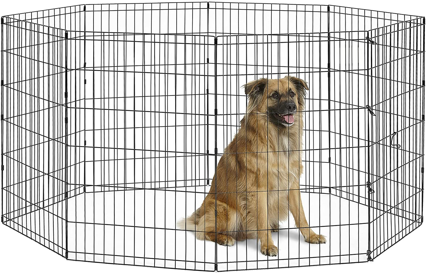 by Midwest Homes for Pets 36-Inch Exercise Pen, for Indoor and Outdoor Use, 16 Sq Feet of Play, Folding Dog Pen, No Door Design for Maximum Security, Easy to Set Up, Foldable Pet Playpen