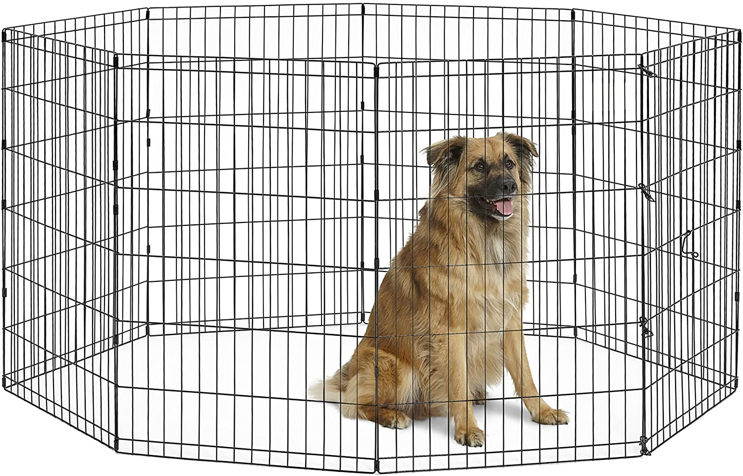 by Midwest Homes for Pets 36-Inch Exercise Pen, for Indoor and Outdoor Use, 16 Sq Feet of Play, Folding Dog Pen, No Door Design for Maximum Security, Easy to Set Up, Foldable Pet Playpen