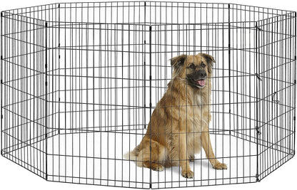 by Midwest Homes for Pets 36-Inch Exercise Pen, for Indoor and Outdoor Use, 16 Sq Feet of Play, Folding Dog Pen, No Door Design for Maximum Security, Easy to Set Up, Foldable Pet Playpen