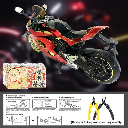 3D Metal Puzzles Gifts Motorcycle III Assembly Model Kits DIY Toys for Teens Jigsaw 218Pcs