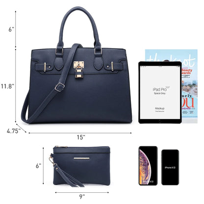 Women Handbags and Purses Ladies Shoulder Bag Top Handle Satchel Tote Work Bag with Wallet