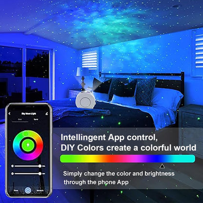 Galaxy Projector, Star Projector for Bedroom Full Ceiling Projected, Smart Control,Timer, Silent LED Night Light for Kids Adults Game Room Party Home Decor (Green Stars)