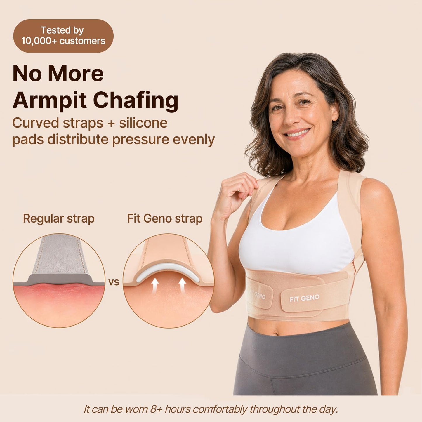Invisilite Posture Corrector for Women, Adjustable Back Brace for Hunchback Slouching, Upper Back Neck Shoulder Pain Relief, Lightweight Discreet under Clothes, Large