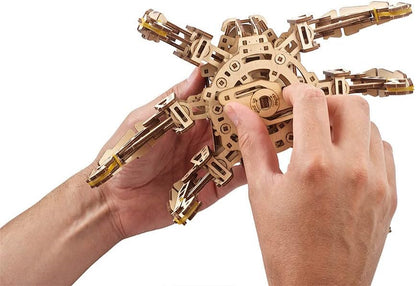 Hexapod Explorer 3D Puzzle - Walking Robot Wooden Model Kits for Adults to Build - Self-Propelled 6-Legged Mechanical Crawler Craft Kit - 3D Wooden Puzzles for Adults