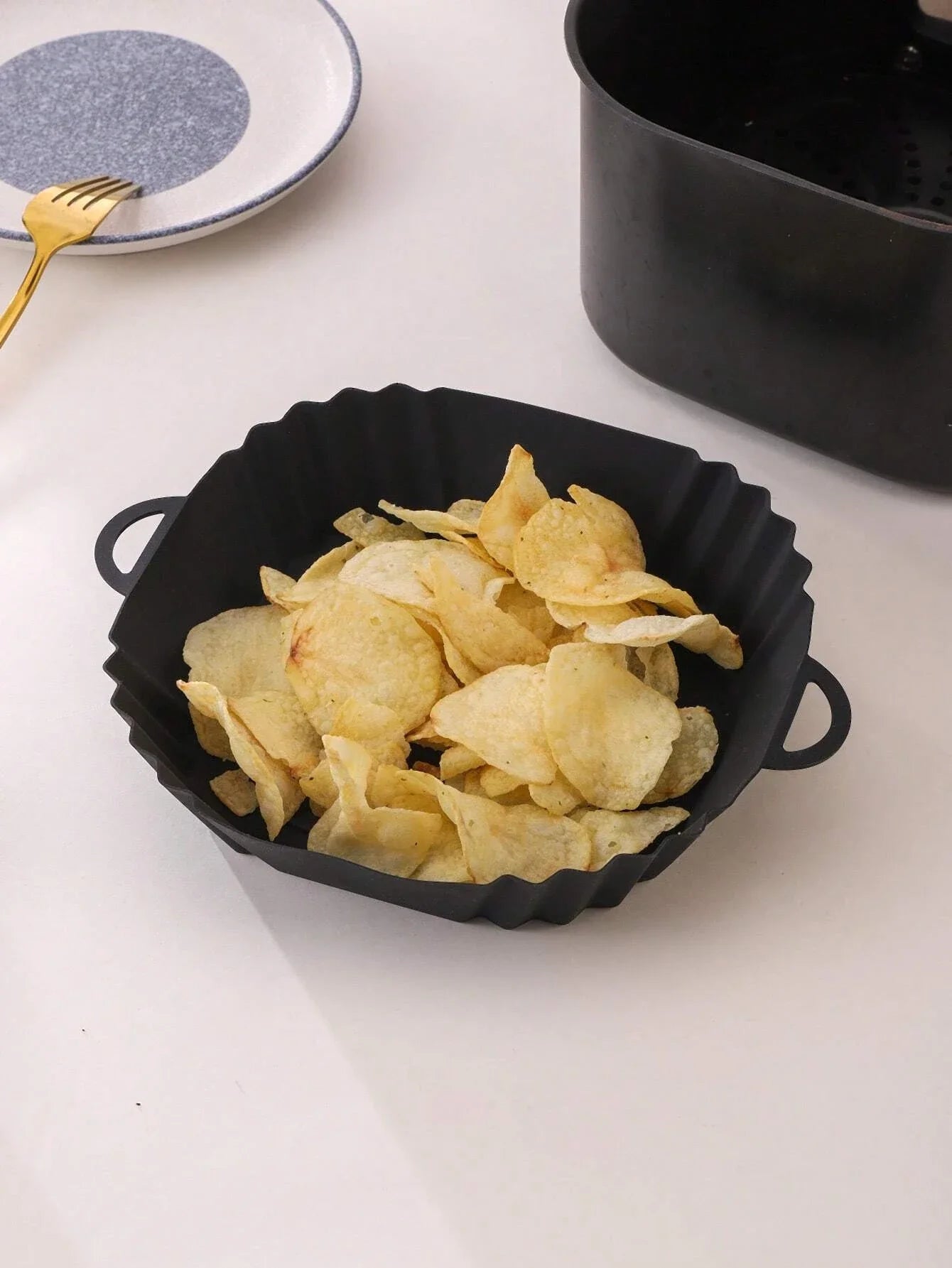 Air Fryer Silicone Liners Air Fryer Silicone Pot Reusable Silicone Air Fryer Liners Food Safe Non Stick Air Fryer Basket Accesso