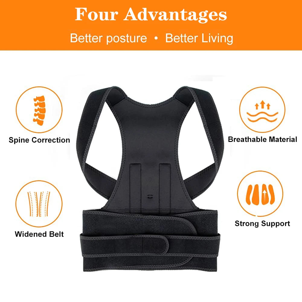 Full Back Posture Corrector Adjustable Upright Back Support Straightener for Prevent Scoliosis,Improve Hunchback,Relieve Pain
