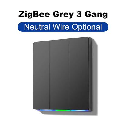 Tuya Smart Zigbee Wall Switch Wifi Smart Button Light Switch 1/2/3/4 Gang No Capacitor Needed Works with Alexa Hey Google