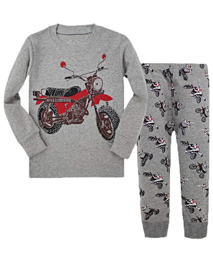 Cotton Long Sleeve Motorcycle Christmas Boys Sleepwear Pajamas Kids for Boys Nightwear