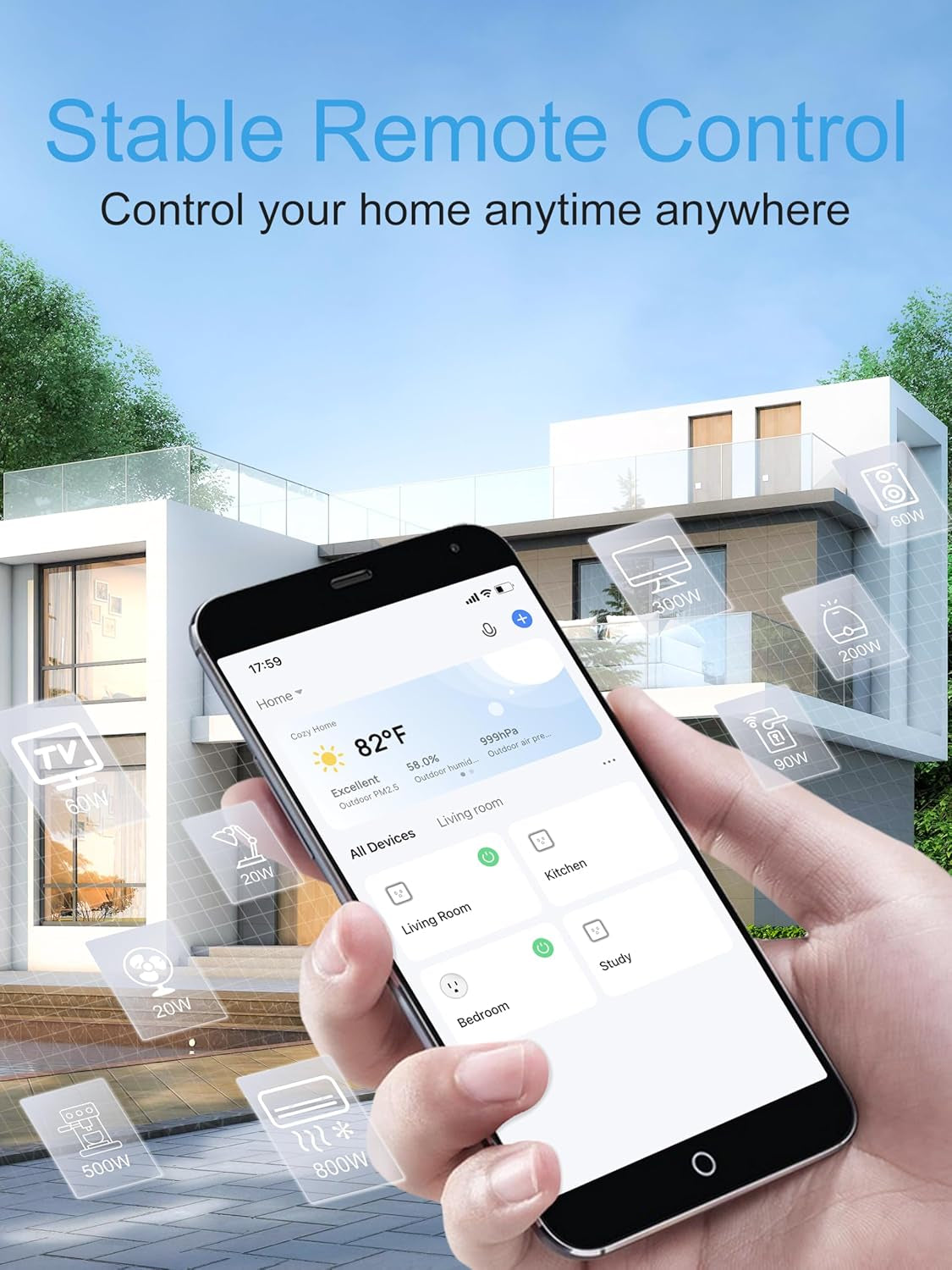 Mini Smart Plug 𝟓𝐆𝐇𝐳 𝐖𝐢-𝐅𝐢 𝐂𝐨𝐦𝐩𝐚𝐭𝐢𝐛𝐥𝐞 𝟏𝟓𝐀, Smart Plugs That Work with Alexa & Google Home & Smartthings, Energy Monitor, Remote Control, Timer & Schedule, Wi-Fi Plugs