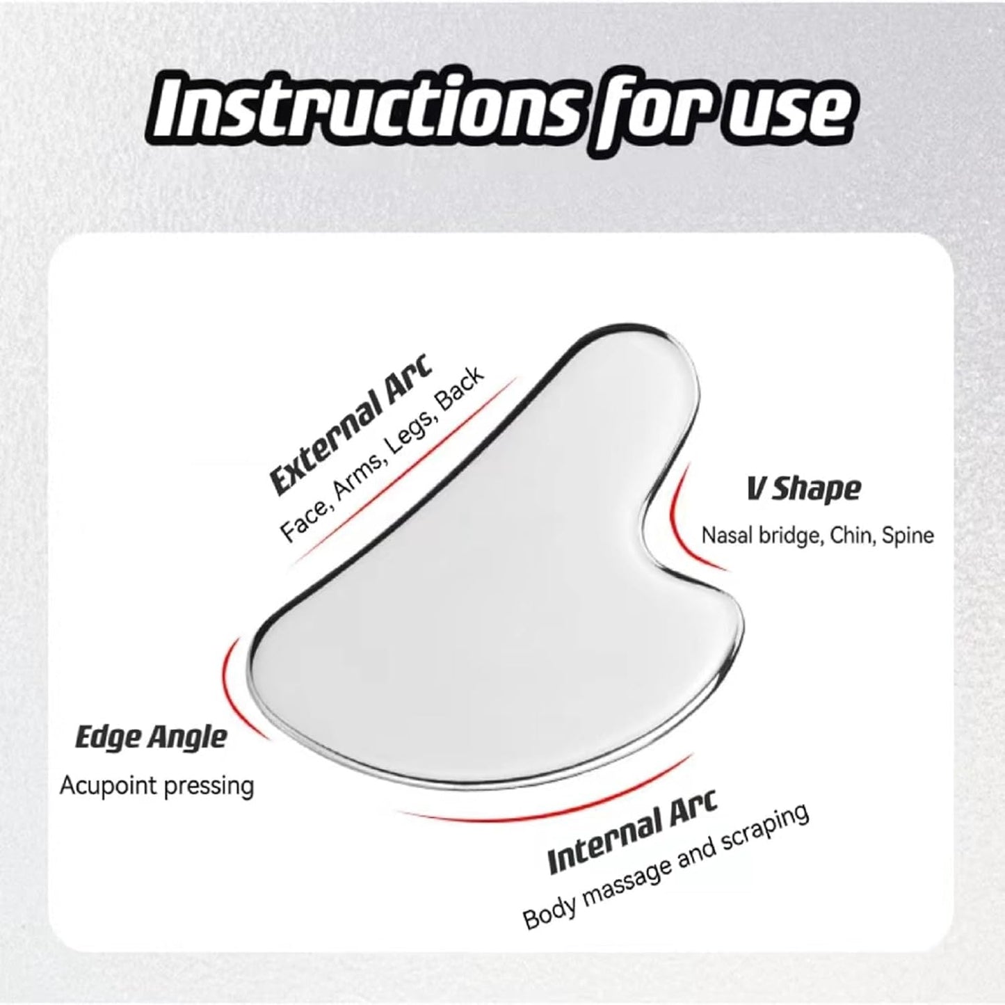 Metal Gua Sha Facial Tools, Stainless Steel Gua Sha Tools for Face, Body Skin Care, SPA Acupuncture, Anti-Aging & Wrinkles