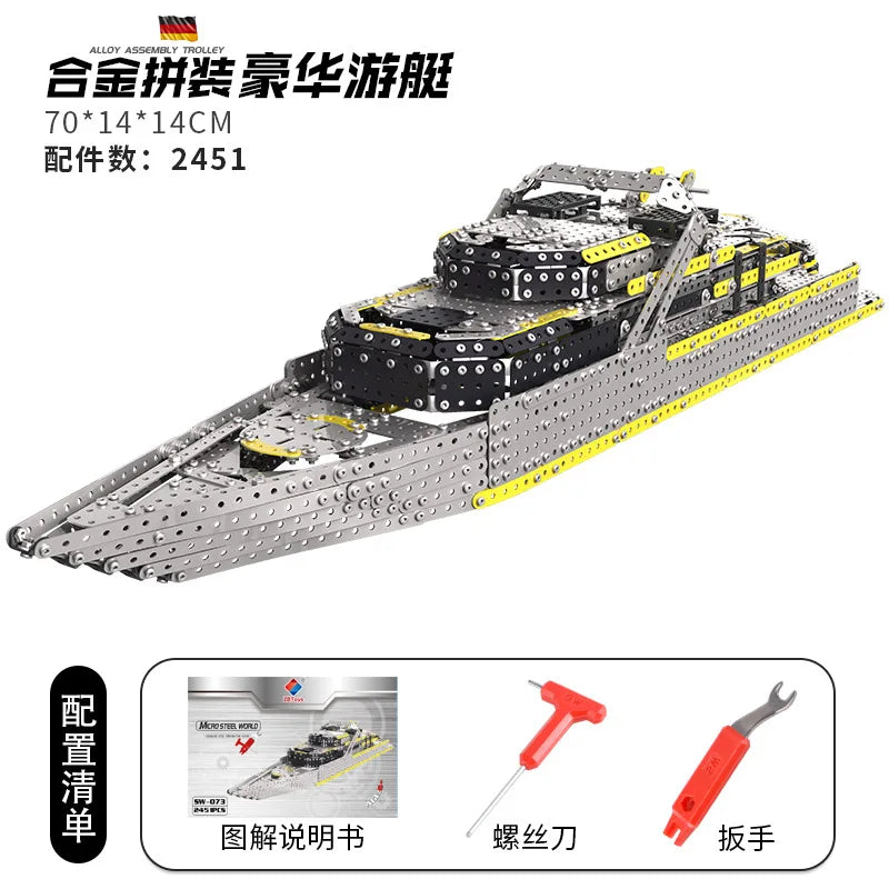 3D Metal Building Block Fighter Aircraft Model Assembly Jigsaw Toy Children Alloy RC Engineering Vehicle Gift Adult Assembly