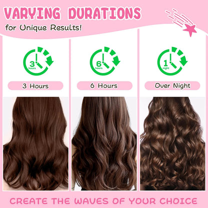 Professional Ribbon Hair Rollers, 5 Piece Set, Heatless Curling Set, Black