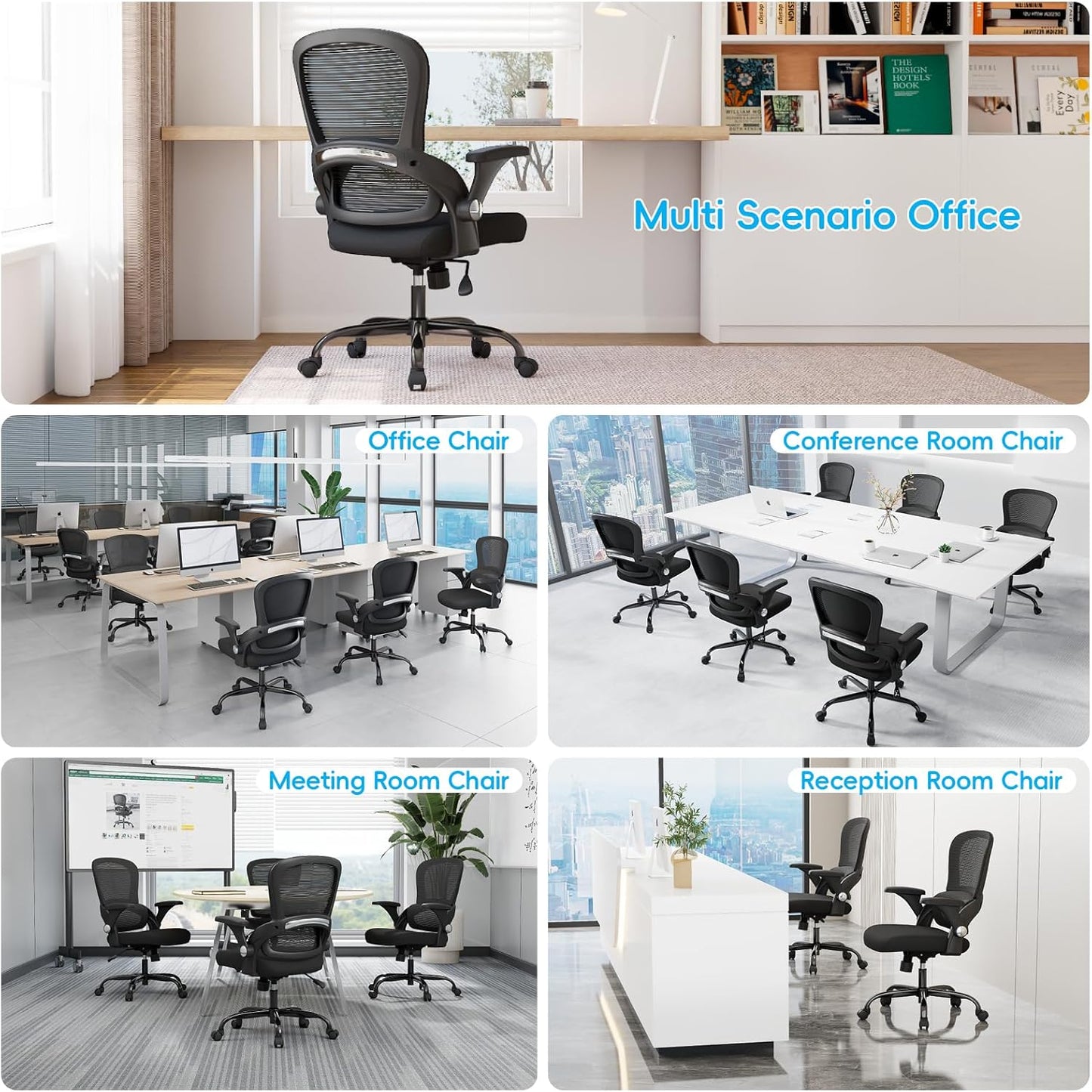 Office Chair - Ergonomic Office Chair with Back Support, Home Office Desk Chairs, 330Lbs Wide Seat Big and Tall Office Chairs, Comfy Desk Chair for Work, Study, Office, Gaming (Black)