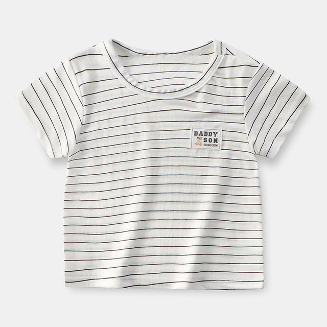 Boys and Girls Stripe Short Sleeve T-shirt Kids Clothing