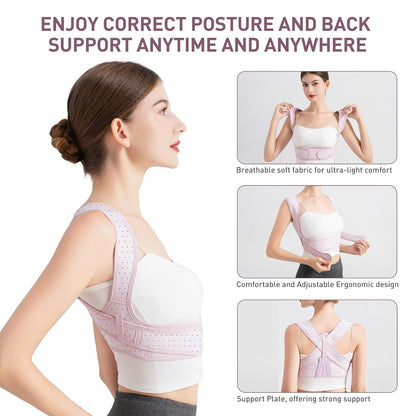Posture Corrector for Women, Adjustable Back Brace for Posture, Back Posture Corrector Providing Pain Relief from Lumbar, Shoulder,Neck, and Clavicle, Back (L/XL 35-44 Inch)