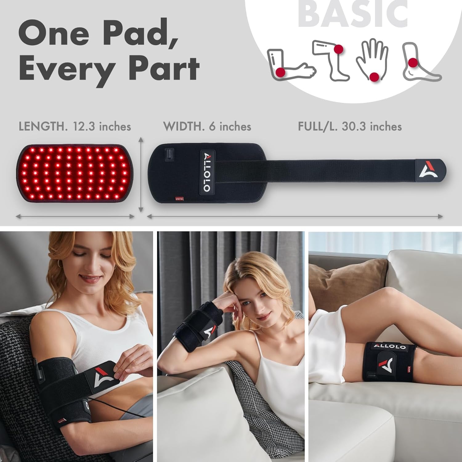 Red Light Therapy Infrared Light Therapy Pad for Body, 660Nm Red Light-Therapy & 850Nm Infrared Light Device Home Use, Red Light Therapy for Body Knee Back Shoulder Waist, Gift for Women Men