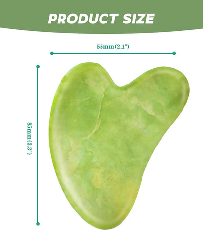 Jade Gua Sha Facial Tools for Face Massager Stones, Skincare and Body Massage Tools, Sculpting (Green)