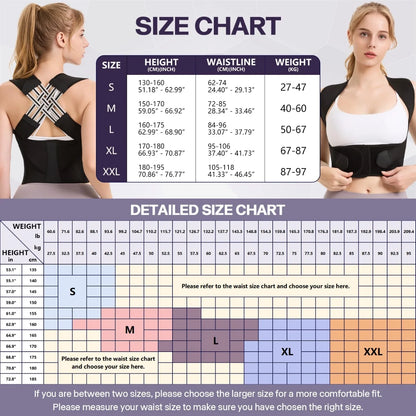 2.0 Upgraded Back Brace Posture Corrector for Women & Men – Adjustable Back Brace for Scoliosis, Hunchback, Back Pain Relief & Posture Support Large