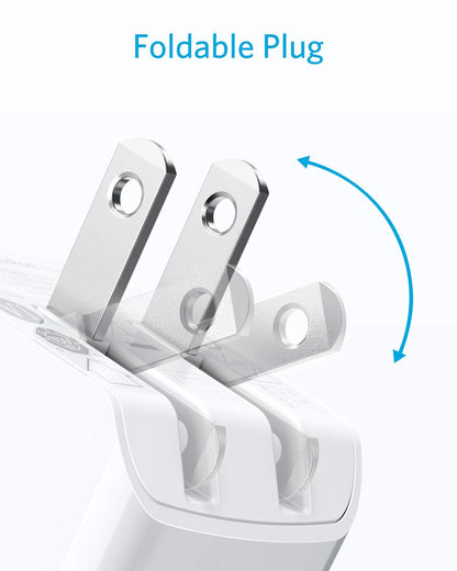 Anker 2-Pack Dual Port 12W Usb C Charger Block with Foldable Plug, Cha