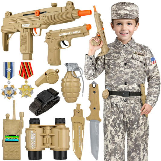 INNOCHEER Army Costume for Kids Halloween Costumes for Boys Kids Boys Military Soldier Costume for Boy Kids Age 3-6-8-10-12