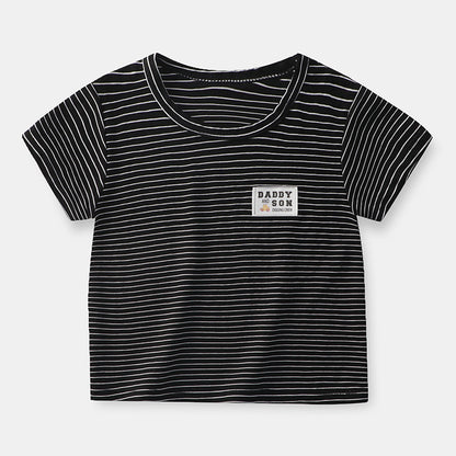 Boys and Girls Stripe Short Sleeve T-shirt Kids Clothing