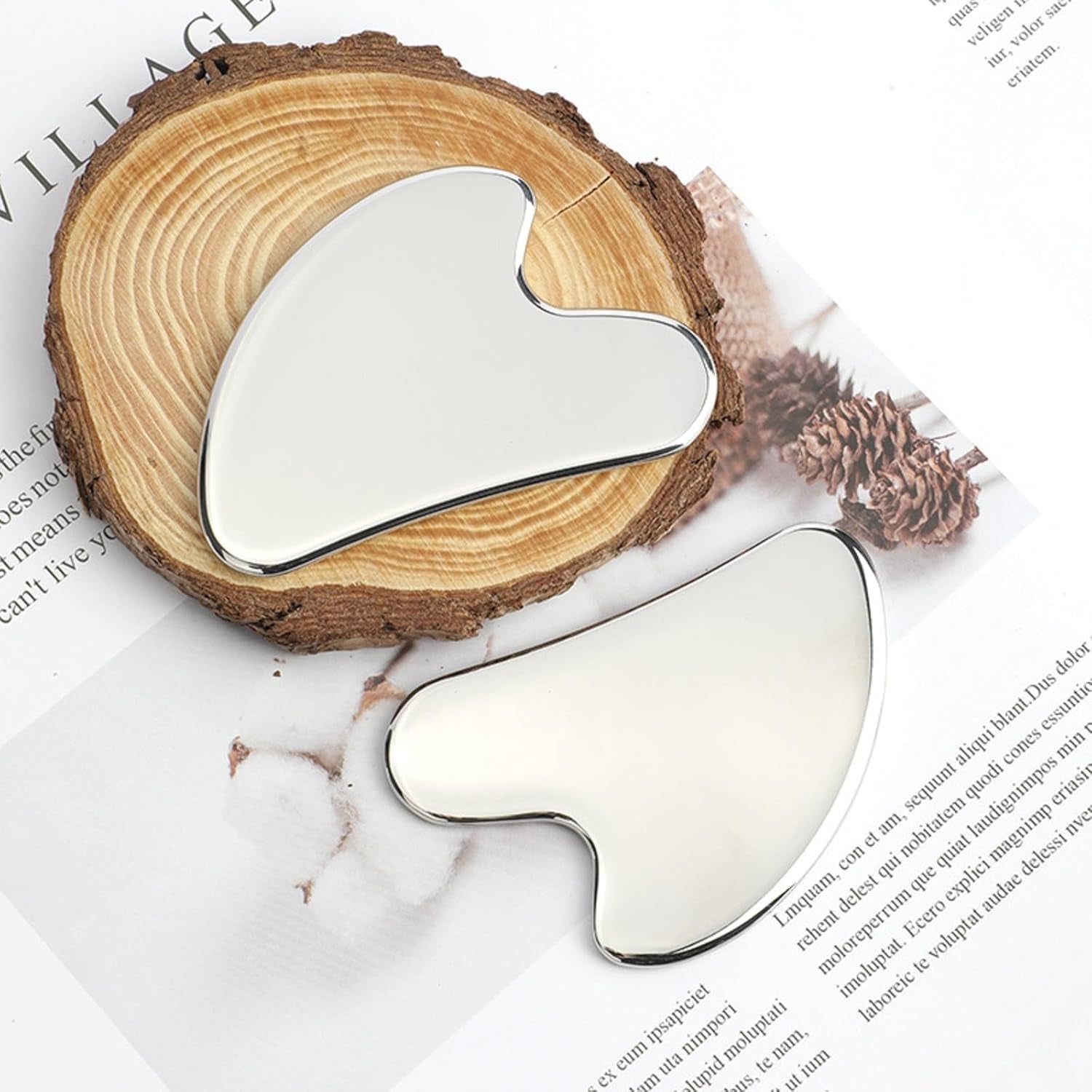 Metal Gua Sha Facial Tools, Stainless Steel Gua Sha Tools for Face, Body Skin Care, SPA Acupuncture, Anti-Aging & Wrinkles