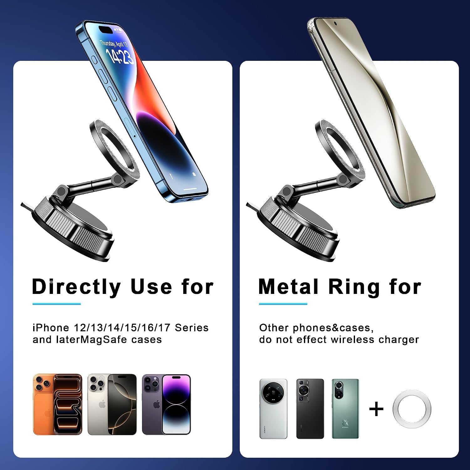 for Magsafe Car Phone Holder Mount Phone Mount for Car Windshield Dashboard Air Vent Universal Hands Free Automobile Cell Phone Holder Fit for Iphone Smartphone Camera Mounts